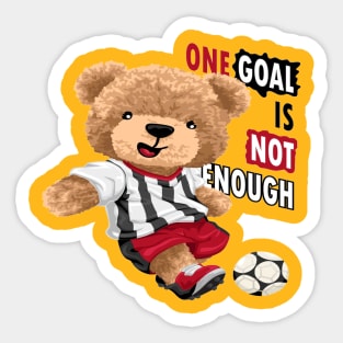 One Goal is not Enough Soccer Player Bear Sticker